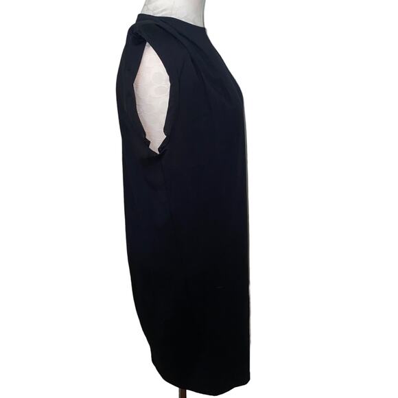 Express Cap Sleeve Pleated Collar Sleeve Pullover Dress size Small Black - Picture 5 of 7